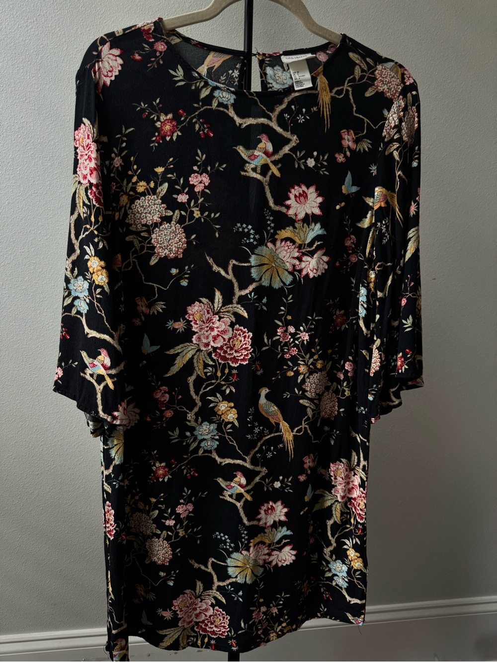 GP & J Baker x H&M collab chinoiserie floral Bird Shift Dress Flared size 6